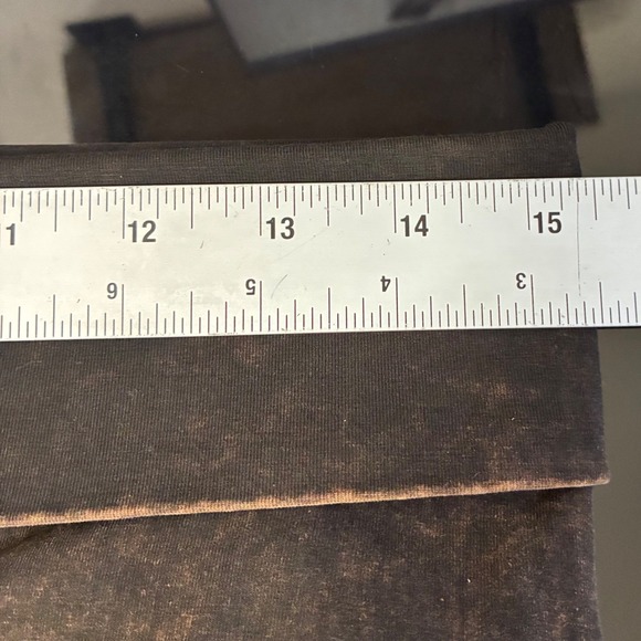 T-Party Fold Down STUDS & FRINGE Bottom Mineral Washed Yoga Pants Women XL - Picture 10 of 12